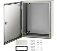 VEVOR Caja NEMA de Acero al Carbono 50 x 40 x 20 cm Caja de Gabinete Eléctrico NEMA 4X IP66 a Prueba de Agua y Polvo Caja de Conexiones Eléctricas para Exteriores e Interiores con Placa de Montaje