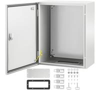VEVOR Caja NEMA de Acero al Carbono 50 x 40 x 25 cm Caja de Gabinete Eléctrico NEMA 4X IP66 a Prueba de Agua y Polvo Caja de Conexiones Eléctricas para Exteriores e Interiores con Placa de Montaje