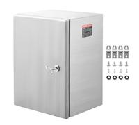 VEVOR Caja Eléctrica de Acero Inoxidable Gabinete Eléctrico 40x30x15cm IP66 Caja Impermeable Montada en Pared con Placa de Montaje Bisagra de Bloqueo para Equipos Electrónicos Eléctricos al Aire Libre