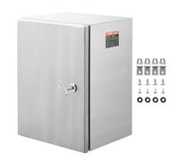 VEVOR Caja Eléctrica de Acero Inoxidable Gabinete Eléctrico 40x30x15cm IP66 Caja Impermeable Montada en Pared con Placa de Montaje Bisagra de Bloqueo para Equipos Electrónicos Eléctricos al Aire Libre
