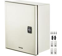 VEVOR Caja de acero NEMA caja eléctrica de fibra de vidrio NEMA 4X de 30 x 25 x 14 cm IP66 impermeable y a prueba de polvo caja de conexiones eléctricas para exteriores interiores con placa de montaje