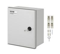 VEVOR Caja de acero NEMA caja eléctrica de fibra de vidrio NEMA 4X de 30 x 25 x 14 cm IP66 impermeable y a prueba de polvo caja de conexiones eléctricas para exteriores interiores con placa de montaje