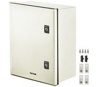 VEVOR Caja de Acero NEMA Caja Eléctrica de Fibra de Vidrio NEMA 4X de 40 x 30 x 20 cm IP66 a Prueba de Agua y Polvo Caja de Conexiones Eléctricas para Exteriores Interiores con Placa de Montaje