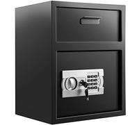 VEVOR Caja Fuerte, 36 x 30 x 45 cm Caja Fuerte para Oficina o Uso Doméstico, 1,2 mm Caja Fuerte Empotrable, Caja Fuerte Pequeña, Caja Fuerte de Forma Cajón, Caja de Seguridad con Pantalla LED y Llave