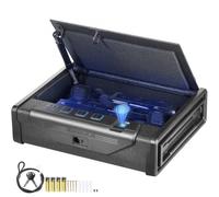 VEVOR Caja Fuerte Biométrica para Pistola de Acero para 2 Pistolas con 3 Formas de Acceso de Huella Dactilares, Contraseña y Llave Caja de Seguridad