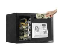 VEVOR Caja Fuerte de 17 L, Caja de Seguridad Electrónica 25 x 35 x 25 cm con Contraseña, Pomo Giratorio, Ranura Frontal Bloqueable y 2 Llaves, para Efectivo, Joyas, Documentos y Facturas, Negro
