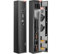 VEVOR Armario para Armas con Teclado Digital y Cerradura Caja Fuerte para Rifles 25 x 22 x 132 cm Gabinete para Rifle con Estante Extraíble, Estante para Pistolas para 3 Rifles y 4 Pistolas en Casa