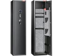 VEVOR Caja Fuerte para 6 Rifles con Bloqueo de Teclado Digital Caja Fuerte de Arma con Casillero de Almacenamiento Incorporado y Estante Extraíble para Pistola y Pistola Larga en el Hogar