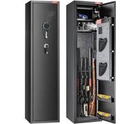 VEVOR Caja Fuerte para 7-8 Rifles con Teclado Digital Caja Fuerte de Arma con Casillero de Almacenamiento Incorporado y Estante Extraíble para Pistola y Pistola Larga en el Hogar