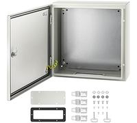 VEVOR Caja NEMA de Acero al Carbono 25 x 20 x 15 cm Caja de Gabinete Eléctrico NEMA 4X IP66 a Prueba de Agua y Polvo Caja de Conexiones Eléctricas para Exteriores e Interiores con Placa de Montaje