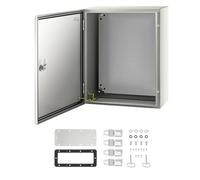 VEVOR Caja NEMA de Acero al Carbono 40 x 40 x 20 cm Caja de Gabinete Eléctrico NEMA 4X IP66 a Prueba de Agua y Polvo Caja de Conexiones Eléctricas para Exteriores e Interiores con Placa de Montaje