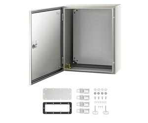 VEVOR Caja NEMA de Acero al Carbono 40 x 40 x 20 cm Caja de Gabinete Eléctrico NEMA 4X IP66 a Prueba de Agua y Polvo Caja de Conexiones Eléctricas para Exteriores e Interiores con Placa de Montaje