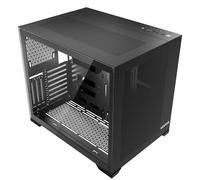 VEVOR Caja para PC Torre Media Doble Cámara con Panel de Vidrio Templado Filtro Magnético Antipolvo Gestión de Cables para GPU Hasta 410 mm de Longitud Compatible con ATX/M-ATX/ITX, Sin Ventilador