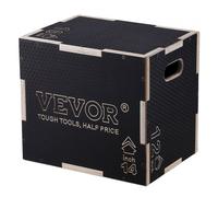 VEVOR Caja pliométrica 3 en 1 Caja de salto Culturismo Fitness Crossfit Madera Antideslizante Altura 40/35/30 cm Carga 204 kg para entrenamiento pliométrico Step-ups Flexiones Sentadillas Gimnasio