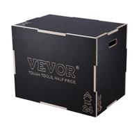 VEVOR Caja pliométrica 3 en 1, caja pliométrica de madera, plataforma y caja de agilidad de salto, caja de ejercicios de fitness antideslizante para entrenamiento de gimnasio en casa, entrenamiento de