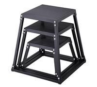 VEVOR Caja Pliométrica 3 Piezas 305/458/609 mm Plataforma Pliométrica Carga 227 kg Caja de Salto Culturismo Fitness Crossfit para Entrenamiento Pliométrico Flexiones Sentadillas Gimnasio Hogar, Negro