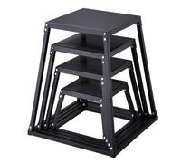 VEVOR Caja Pliométrica 4 PCS 305/458/609/762 mm Plataforma Pliométrica Carga 227 kg Caja de Salto Culturismo Fitness Crossfit para Entrenamiento Pliométrico Flexiones Sentadillas Gimnasio Hogar, Negro