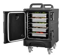 VEVOR Caja Térmica para Alimentos con Aislamiento de 75 L para Catering, Caja para Alimentos con Hebillas Dobles, Carga Frontal con Asas, con Ruedas para Restaurantes y Cantinas, 650 x 450 x 815 mm
