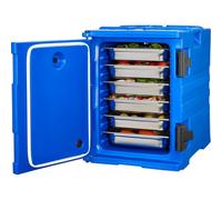 VEVOR Caja Térmica para Alimentos con Aislamiento de 90 L para Catering, Caja para Alimentos con Hebillas Dobles, carga Frontal con Asas, para Restaurantes y Cantinas, 645 x 445 x 620 mm, Azul