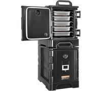 VEVOR Caja Térmica para Alimentos con Hebillas Dobles, 75 L x 2, para Catering, Calentador de Alimentos de Carga Frontal con Asas, Cargador Apilable para Restaurantes y Cantinas, 650 x 450 x 690 mm