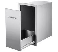 VEVOR Cajón de Basura para Cocina Exterior, Barbacoa e Islas de Cocina, 344 x 498 x 655 mm, Almacenamiento Interior, de Acero Inoxidable, para Bombonas de Gas Propano, Carga Máxima 25 kg, Plata