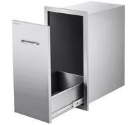 VEVOR Cajón de Basura para Cocina Exterior, Barbacoa e Islas de Cocina, 344 x 498 x 655 mm, Almacenamiento Interior, de Acero Inoxidable, para Bombonas de Gas Propano, Carga Máxima 25 kg, Plata