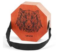 VEVOR Cajón de Percusión Único, Tambor Portátil de Madera de Abedul 295 x 295 x 100 mm con Cuerdas de Guitarra Internas y Correa Ajustable para Principiantes y Profesionales, Color Madera y Rojo