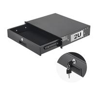 VEVOR Cajón para Montaje en Rack de 2U, Carga de 22,68 kg, Cajón Deslizante con Cerradura y Orificios para Gestión de Cables, para Rack o Gabinete de AV para Servidores de Equipos de Red de 48,26 cm