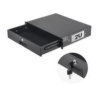 VEVOR Cajón para Montaje en Rack de 2U, Carga de 22,68 kg, Cajón Deslizante con Cerradura y Orificios para Gestión de Cables, para Rack o Gabinete de AV para Servidores de Equipos de Red de 48,26 cm