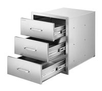 VEVOR Cajones de Cocina 460 x 590 x 590 mm, Cajonera Modular de Acero Inoxidable con Triple Acceso y Asas, Cajón para Isla de Barbacoa, Ideal para Cocina Exterior, Parrilla de Patio, Camping