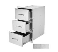 VEVOR Cajones de Cocina para Exteriores, con Triple Acceso, Acero Inoxidable Empotrados, con Asa para Isla de Barbacoa, para Cocinas al Aire Libre o Parrillas de Patio, 470 x 570 x 570 mm ± 10 mm