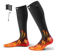 VEVOR Calcetines Calefactables Unisex, con Batería 5000 mAh, Recargables y 4 Niveles de Temperatura, Ideales para Pesca, Camping, Senderismo, Esquí, Trabajo al Aire Libre e Invierno, Talla Única