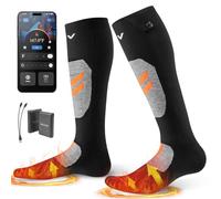 VEVOR Calcetines calefactados, batería de 5000 mAh, recargable, con 4 niveles de calefacción, calcetines eléctricos con control de aplicación para hombres y mujeres, calentador de pies para caza