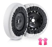 VEVOR Calcetines de nieve engrosados para neumáticos, calcetines de fibra de poliéster para neumáticos con correas elásticas, cubierta de neumáticos con tracción en la nieve para automóviles, SUV, cam