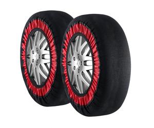 VEVOR Calcetines de nieve engrosados para neumáticos, calcetines de fibra de poliéster para neumáticos con correas elásticas, cubierta de neumáticos con tracción para nieve para automóviles, SUV, cami
