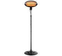 VEVOR Calefactor Infrarrojo Exterior 2000 W Estufa Eléctrica con Soporte de Pie para Patios y Balcones, 3 Modos de Calefacción, Altura de 180-210 cm, Cabezal Inclinable de 0°-45° y Control por Cadena