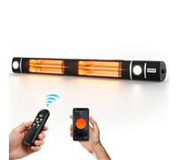 VEVOR Calefactor Infrarrojo Exterior 3000 W, Estufa Eléctrica de Pared | para Patios, Balcones y Terrazas, con WiFi, 3 Modos de Calefacción, Mando a Distancia, Tubos Halógenos, Uso Exterior Cubierto