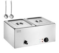 VEVOR Calentador Alimentos Eléctrico 2 Sartenes 17 L 540 x 340 x 250 mm 1200 W