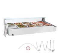 VEVOR Calentador de Alimento Eléctrico 10 x 8 Cuartos 1468 x 730 x 382 mm 1700 W