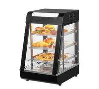 VEVOR Calentador de Alimentos Comercial de 3 Niveles de 1000 W con Luz, Estante Ajustable y Pantalla de Temperatura, Calentamiento a Vapor de 30 ℃ ~ 85 ℃, 57 L para Pan, Pollo Frito 385 x 470 x 640 mm