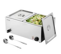 VEVOR Calentador Alimentos Eléctrico 3 Sartenes 16 L 540 x 360 x 250 mm 1200 W
