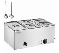 VEVOR Calentador Alimentos Eléctrico 5 Sartenes 14,5 L 540 x 360 x 250 mm 1200 W