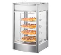 VEVOR Calentador de Alimentos Comercial para Pizza de 4 Niveles con Calentamiento a Vapor Rotatorio, 30~85 ℃ y Pantalla de Temperatura, Luz de Horno de 25 W para Restaurantes, 465 x 460 x 780 mm