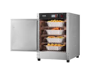 VEVOR Calentador de Alimentos Tipo Caja Caliente, 4 Niveles con Bandeja de Agua, 4 Bandejas, Una Puerta y Estantes Ajustables, Acero Inoxidable, Ideal para Almacenar Pizza, Pollo, 425 x 580 x 603 mm