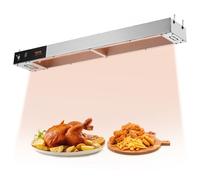 VEVOR Calentador de Bandeja de Patatas Fritas de Acero Inoxidable Lámpara de Calentador de Alimentos con Tira Comercial 850 W Estación Dispensadora de Luz de Calor Eléctrica para Buffet, Restaurante