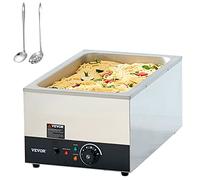 VEVOR Calentador de Comida Comercial 24QT Baño María 1200W Calentador Eléctrico Calentador de Sopa Estufa de Vapor Encimera de Acero Inoxidable Recipiente con Control de Temperatura para Fiesta Bufé