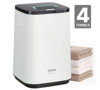 VEVOR Calentador de Toallas 20 L con Pantalla LED y Luz Indicadora en Forma de U Calentador de Toallas Inteligente con Temporizador Ajustable para Baño, Manta, Pijama, Apagado Automático, Blanco