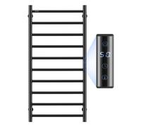 VEVOR Calentador de Toallas con Radiador Toallero con 10 Barras Calentador de Toallas Impermeable con Temporizador y Pantalla LED 5 Niveles de Temperatura Ajustables Montado en la Pared, Negro
