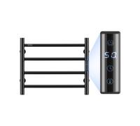 VEVOR Calentador de Toallas con Radiador Toallero con 4 Barras Calentador de Toallas Impermeable con Temporizador y Pantalla LED 5 Niveles de Temperatura Ajustables Montado en la Pared, Negro
