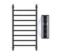 VEVOR Calentador de Toallas con Radiador Toallero con 8 Barras Calentador de Toallas Impermeable con Temporizador y Pantalla LED 5 Niveles de Temperatura Ajustables Montado en la Pared, Negro